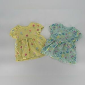 Garanimals Yellow Baby Dress with Floral Design 0-3 Month Baby Girl Spring